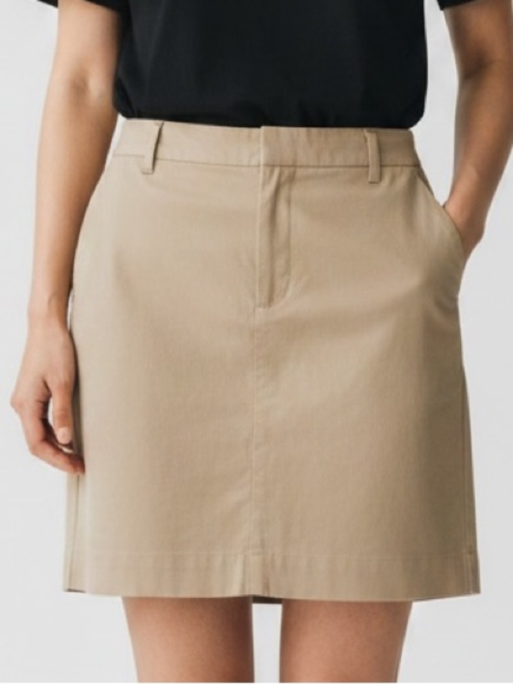 Theory Cream Textured Cotton Pencil Skirt Size 8